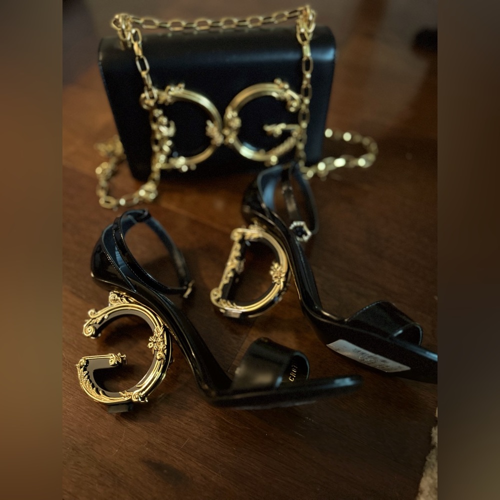 BUNDLE Option BRAND NEW - Dolce & Gabbana  Nappa DG Girls Bag Black & Heels 38.5